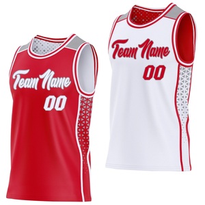 Conjunto de Uniforme de Baloncesto Personalizado Premium, Estilo Retro, Secado Rápido, Atlético, Rojo y Blanco, Cuello Redondo, Venta al Por Mayor Global Directa de Fábrica - Product Image 5