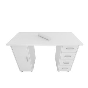 Tavolo per Manicure Bianco a Doppio Bordo con Cassetto, Tavoli per Unghie di Alta Qualità - Product Image 3