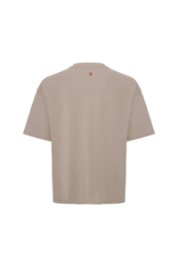 เสื้อยืดโอเวอร์ไซส์สตรีทแวร์ผู้ชาย พิมพ์โลโก้ตามสั่ง ผ้าฝ้ายแท้ 100% ทรงหลวม ไหล่ตก สีกากี เนื้อผ้าหนา แขนปกติ กันยับ - Product Image 2
