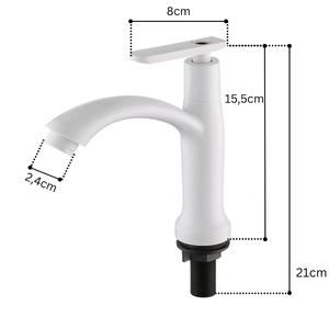 Robinet de lavabo en gros, blanc, en plastique ABS, avec levier, pour salle de bain, robinet simple eau froide, Lavabo VN129-T5 KSN Vietnam - Product Image 2