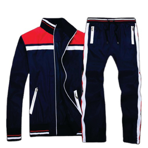 Conjunto Deportivo Unisex Blanco con Bloques de Color, Pantalones Deportivos con Cierre Frontal Completo y Bolsillos Laterales, Corte Regular, Estilo Deportivo, Ropa de Primavera - Product Image 3