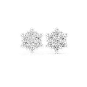 Boucles d'oreilles en or rose 14 carats avec diamant rond cultivé en laboratoire pour un usage quotidien, pour femmes |   Nouveau diamant cultivé - Product Image 2