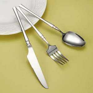 Stainless Steel Fork Spoon Knife Silver <b>Cutlery</b> <b>Set</b> Luxury Wedding Flatware Elegant Design Mirror Polish Durable <b>Reusable</b> AG - Product Image 6