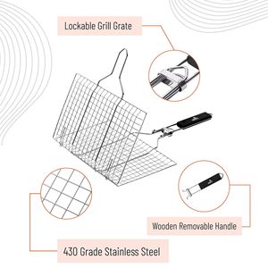 Cestello per Griglia BBQ in Acciaio Inox per Grigliare Pesce e Verdure all'Aperto - Product Image 4