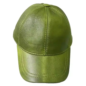 Casquettes de baseball en cuir véritable, nouveau design, sur mesure, noires, ajustées, service OEM à prix avantageux - Product Image 4