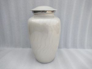 Press Lid Aluminum Urn for Human Ashes Adult Size - Snap Closure Metal Cremation Urn - Push On Top <b>Memorial</b> <b>Vase</b> for Funeral - Product Image 2