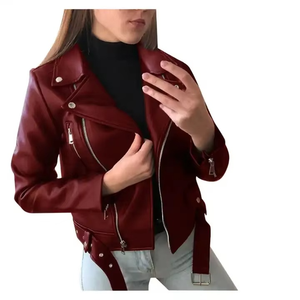 Mantic Enterprises Women's Black Genuine Leather Breathable <b>Animal</b> Print Moto Jacket Zipper Closure Pockets Autumn Style Regular - Product Image 5