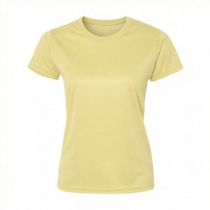 Camiseta de Algodón con Cuello Grueso Personalizada, Camiseta Lisa en Caja de Color Personalizada, Camiseta Negra Ajustada para Mujer, Top Cómodo y de Calidad a la Moda - Product Image 1