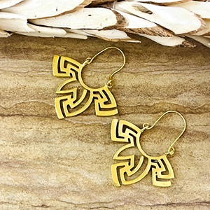 Meilleures Boucles d'Oreilles Créoles Géométriques Tribales au Design Unique, Boucles d'Oreilles Bohèmes en Laiton pour Femmes, Plaqué Or 18K, Style Ethnique Chandelier, Vente en Gros/OEM/ODM - Product Image 4