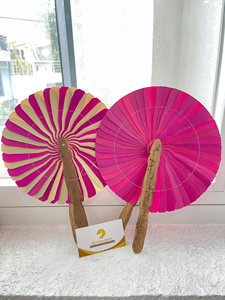 พัดใบปาล์ม งานฝีมือถักทอ สำหรับร้านบูติก - Product Image 4