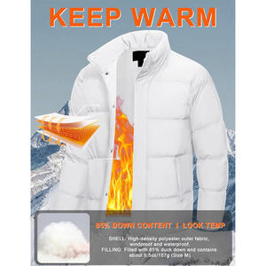 Veste d'hiver pour homme avec logo personnalisé, rembourrage épais, coutures durables, fermeture éclair sécurisée et fabrication professionnelle de vêtements. - Product Image 5