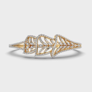 IGI Certified Marquise & Round <b>Leaf</b> Cluster Designer Diamond Bracelet in 18K Yellow / White / Rose Gold - Product Image 1