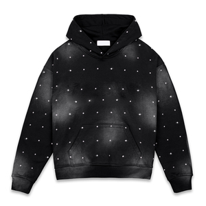 เสื้อฮู้ดดี้ผู้ชายแบบมีคริสตัลประดับ  ทรงโอเวอร์ไซส์ สไตล์สตรีทแวร์ ผ้าฟลีซหนานุ่ม สำหรับผู้ชาย - Product Image 1