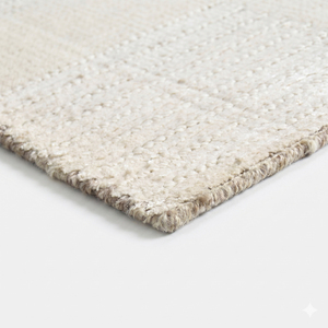Tapis d'intérieur DECORDEC en laine tuftée à la main, motif géométrique ivoire et taupe, antidérapant, écologique, à poils épais, pour la maison et l'hôtellerie - Product Image 6