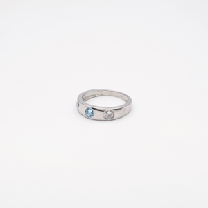 Delicioso anillo de topacio azul con forma redonda, tamaño de 4 mm, elegante y con estilo, accesorio de moda para mujer para uso diario - Product Image 3