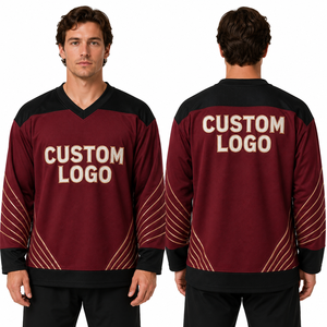 Maillot de hockey sur glace léger personnalisé en gros pour joueurs amateurs, vêtements de gardien de but, protège-coudes, poignets, ourlets, cols, panneaux et tissus - Product Image 5