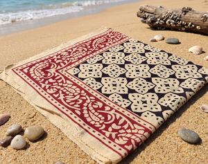 Pañuelo de algodón con estampado floral para playa, pañuelo para el pelo, pañuelo para la cabeza estilo bohemio, pañuelo indio estampado a mano, pañuelo ligero para el cuello, ideal para vacaciones de verano. - Product Image 4