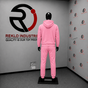 Conjunto Deportivo Personalizado Rosa para Hombre, Sudadera con Capucha y Pantalones Jogger, Logotipo Impreso, Ropa Deportiva Casual, Venta al Por Mayor OEM - Product Image 4