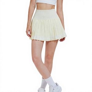 Women's Solid Color Pleated Golf <b>Skirt</b> <b>Elastic</b> <b>Waist</b> Breathable Sporty Style Short <b>Skirt</b> - Product Image 2