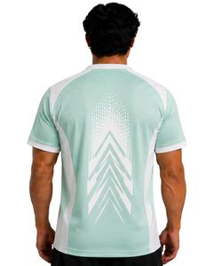 Camiseta Deportiva de Manga Corta para Hombre, Color Verde Menta y Blanco, de Secado Rápido, Transpirable, para Gimnasio, Entrenamiento, Personalizable para Equipos - Product Image 2