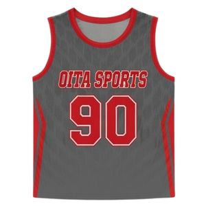 Unisex Gray Red Lacrosse Tank Jersey Polyester <b>Athletic</b> Fit Lightweight Sports Uniform Team Training Apparel - Product Image 1