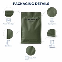 Sachets d'emballage de café imprimés sur mesure, pochettes verticales numériques à fermeture éclair pour café en grains entiers et emballage de café torréfié