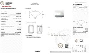 Diamante Cultivado en Laboratorio CVD de Corte Esmeralda de 3.51 Quilates de Calidad Premium con Certificación IGI, Color F, Claridad VVS1 para Joyería Personalizada - Product Image 2