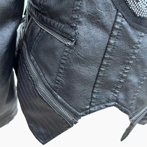 Blouson en cuir PU pour moto, coupe ajustée, décontracté, imperméable, respirant et coupe-vent pour homme – Vente en gros sur mesure - Product Image 5