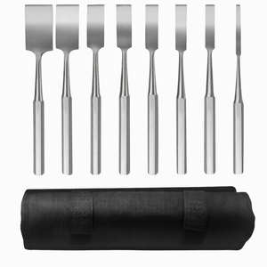 8 Pcs Hibbs Chisel Set 9" Straight 0.643.8cm Blades Hexagonal Handle Stainless Steel Surgical Kit Manual CE By <b>Blush</b> Surgical - Product Image 1