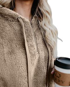 Women's Sherpa Fleece <b>Hoodie</b> Warm <b>Teddy</b> Pullover Winter Sweatshirt Ladies Plush Sherpa <b>Hoodie</b> Soft Fuzzy Fleece Winter Pullover - Product Image 5