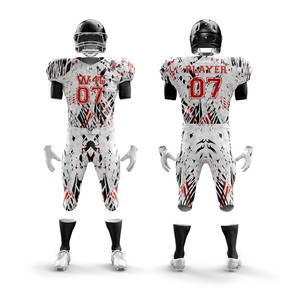 Vêtements de football américain respirants en viscose et coton avec impression personnalisée, ensemble de maillots et shorts de football américain pour hommes adultes - Product Image 3