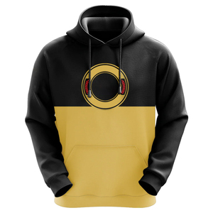 Men's Color Blocking <b>Hooded</b> <b>Fleece</b> Sweatshirt Regular Fit Knitted Casual Winter Eco-Friendly Black and Blue - Product Image 2