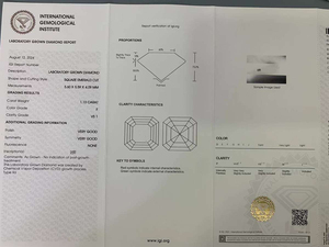 Diamant blanc de laboratoire taille Asscher 1,11 ct, certifié IGI, clarté VVS, en vrac, provenant du laboratoire CVD - Vente en gros - Product Image 4