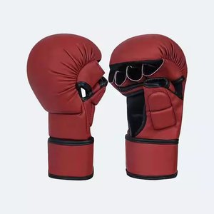 Gants de sparring en cuir pour MMA, avec évacuation de l'humidité et fermeture auto-agrippante, vente en gros - Product Image 6
