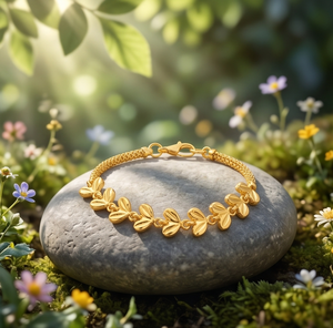 Divyoro - Pulsera de Cadena con Dije de Hoja de Aleación de Metal Precioso Chapada en Oro, Joyería Clásica para Mujer, Regalo de Boda, Uso Diario - Product Image 4
