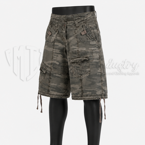 Pantalones Cortos de Mezclilla para Hombre, Estilo Cargo, con Logotipo Frontal, Holgados, con Múltiples Bolsillos - Product Image 3
