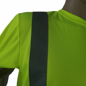 T-shirt réfléchissant haute visibilité en polyester personnalisé pour hommes, idéal pour les vêtements de travail de sécurité, avec support de logo - Product Image 6