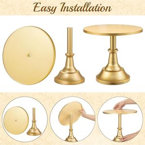 Traditional Elegant Stainless Steel Eco-friendly Customizable <b>Cake</b> <b>Stand</b> for Dessert Display Party and Home Use - Product Image 4