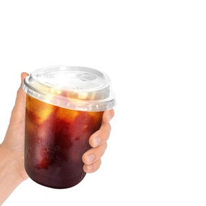 Vasos de Café Desechables, Libres de BPA, Ecológicos, Biodegradables, con Tapas sin Pajita para Café Helado, Smoothies y Bebidas Frías - Para Fiestas - Product Image 1