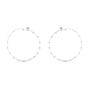 Boucles d'oreilles créoles REYES personnalisées en argent sterling 925, serties d'un diamant de laboratoire CVD HPHT de 0,5 carat, taille ronde, pour femmes - Product Image 5