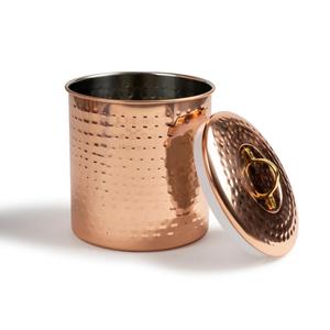 4 Pcs Hand-Hammered Pure Copper Kitchen <b>Canister</b> <b>Set</b> with Brass Handles Airtight Flour Sugar Coffee Tea Storage Container Jars - Product Image 2