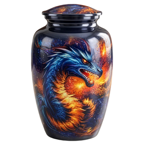 โกศบรรจุอัฐิรูปมังกรสำหรับผู้ใหญ่ ทำด้วยมือจากอะลูมิเนียม โกศที่ระลึกแฟนตาซี ความจุ 220 คิวบิกอินช์ เป็นมิตรกับสิ่งแวดล้อม - Product Image 2