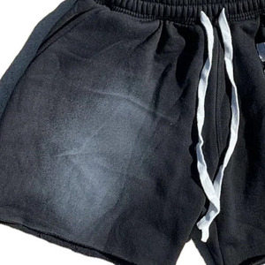 Custom <b>Mens</b> Terry 100% Cotton Distressed Acid Washed Mid Waist Quick Dry Eco-Friendly Streetwear <b>Sweat</b> <b>Shorts</b> - Product Image 5