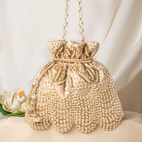 Sacs cadeaux écologiques et élégants en coton Potli, brodés de motifs personnalisés, faits à la main, sac à main pour femmes