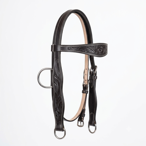 Conjunto de Silla de Montar Inglesa de Cuero Repujado con Estribos, Riendas y Accesorios a Juego para Equitación en Ranchos y Senderos - Product Image 2