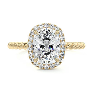 Vaayu Jewels IGI Certified <b>Cushion</b> Cut Lab Grown Diamond Halo Engagement <b>Wedding</b> <b>Ring</b> Twisted Band 10K/14K/18K Gold 925/935 - Product Image 2