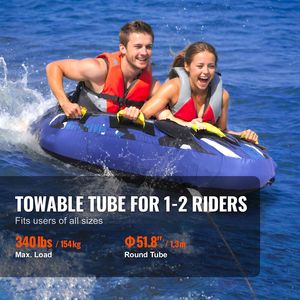 Tubo Gonfiabile Trainabile in PVC da 340 Libbre per 1-2 Persone, Tubo Gonfiabile per Sport Acquatici da 51,8 Pollici - Product Image 3