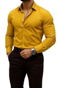 Chemises habillées pour hommes à manches longues en gros, 100% coton, tailles grandes, chemises classiques pour hommes, formelles - Product Image 3