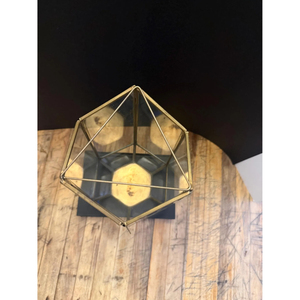 Metal Hanging Terrarium House With Antique Gold Color Finishing Frame Modern Design Hexagonal Shape for Home Decoration Supply - Product Image 4