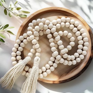 Custom 100 Beads Polished Round Wooden <b>Rosary</b> Prayer Tasbeeh High Quality Catholic Muslim Religious Symbol Personalized - Product Image 1